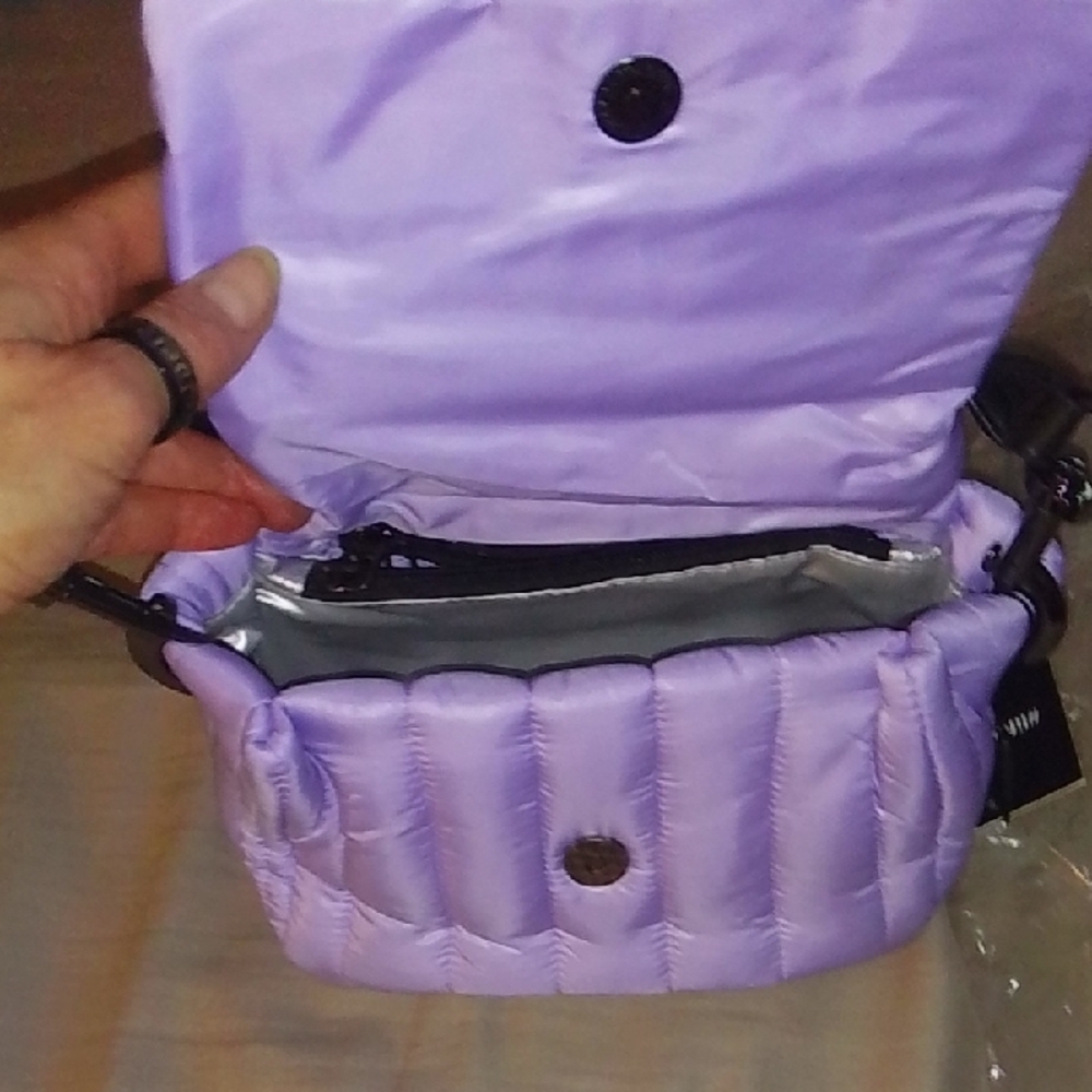 THINK ROYLN Purple and Black Quilted Shoulder Bag - Picture 6 of 9